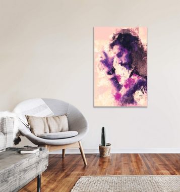 Sinus Art Leinwandbild Freddie Mercury Queen Abstrakt Kunst Musiklegende Rockstar 60x90cm Leinwandbild