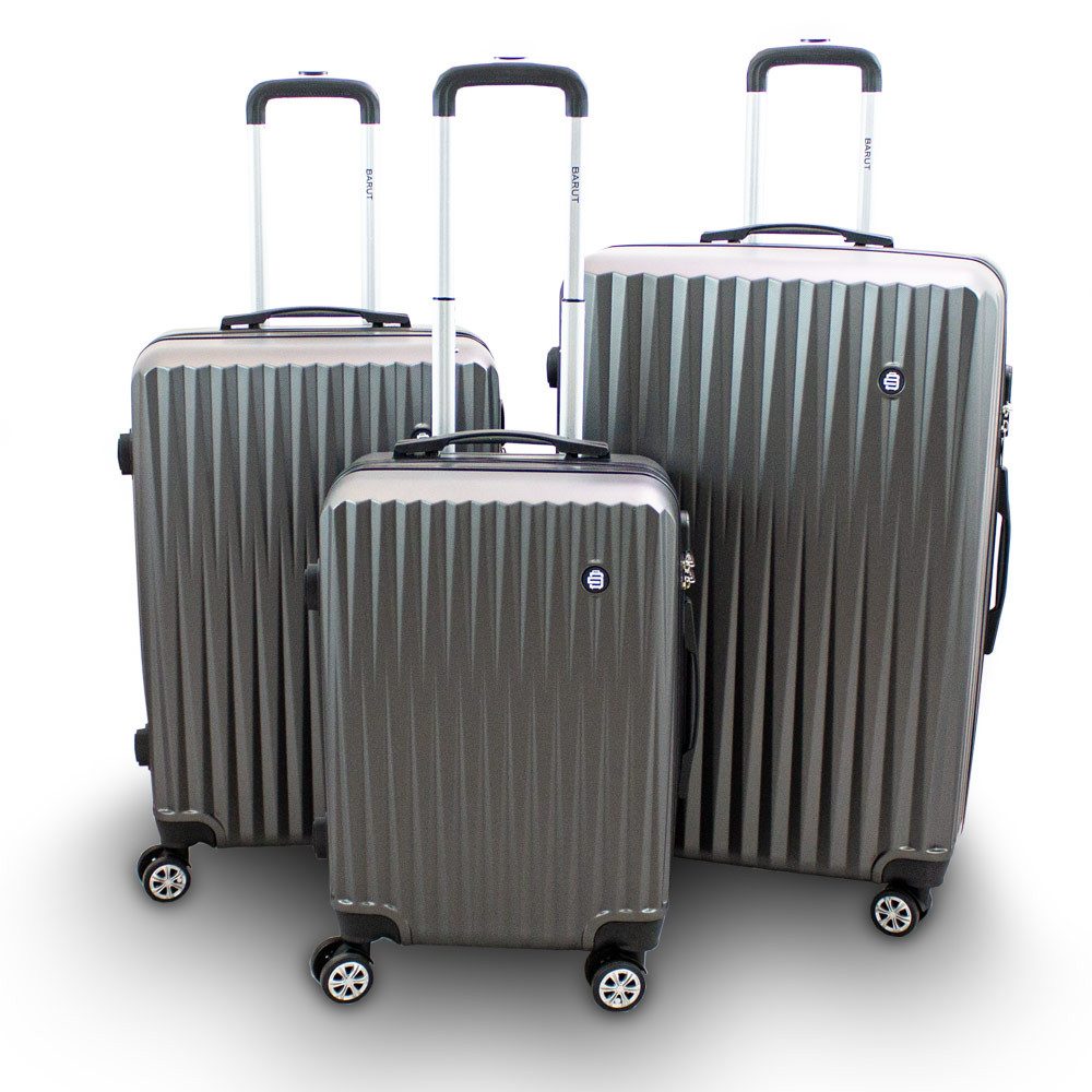 Barut Trolleyset Barut Reisekofferset 3-teilig Modell General Grau, 4 Rollen, (Set, 3 tlg., MS-17077)