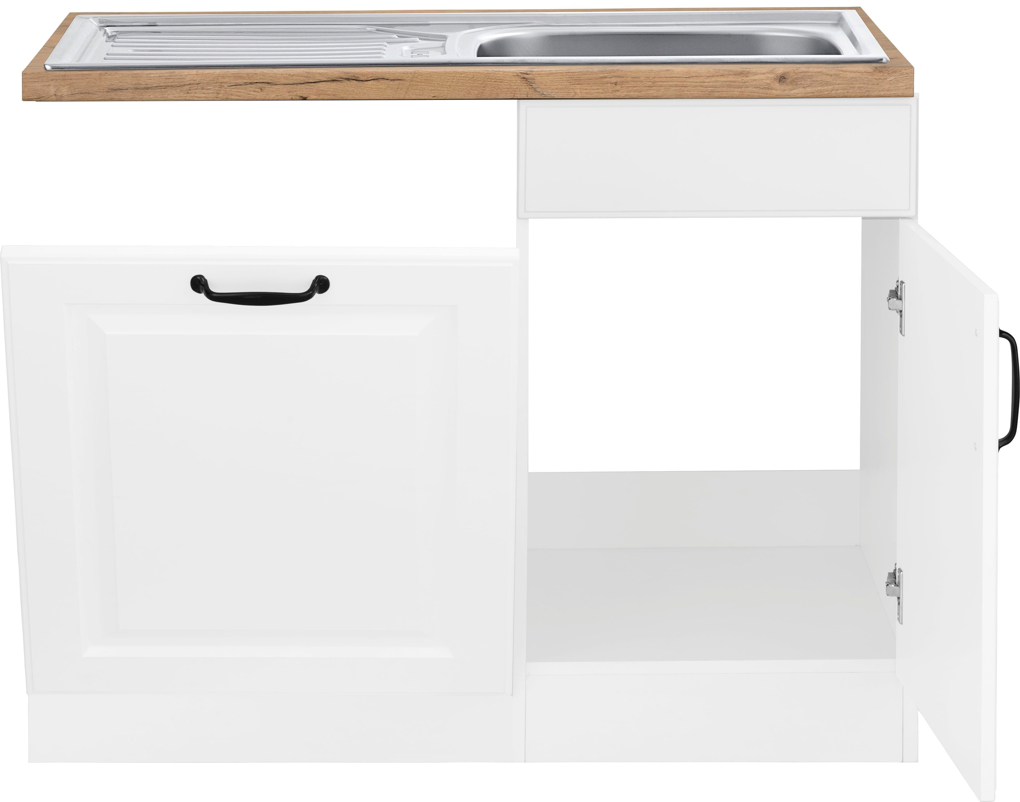 wiho Küchen Spülenschrank Erla 110 cm breit, inkl. Tür/Sockel für Geschirrspüler