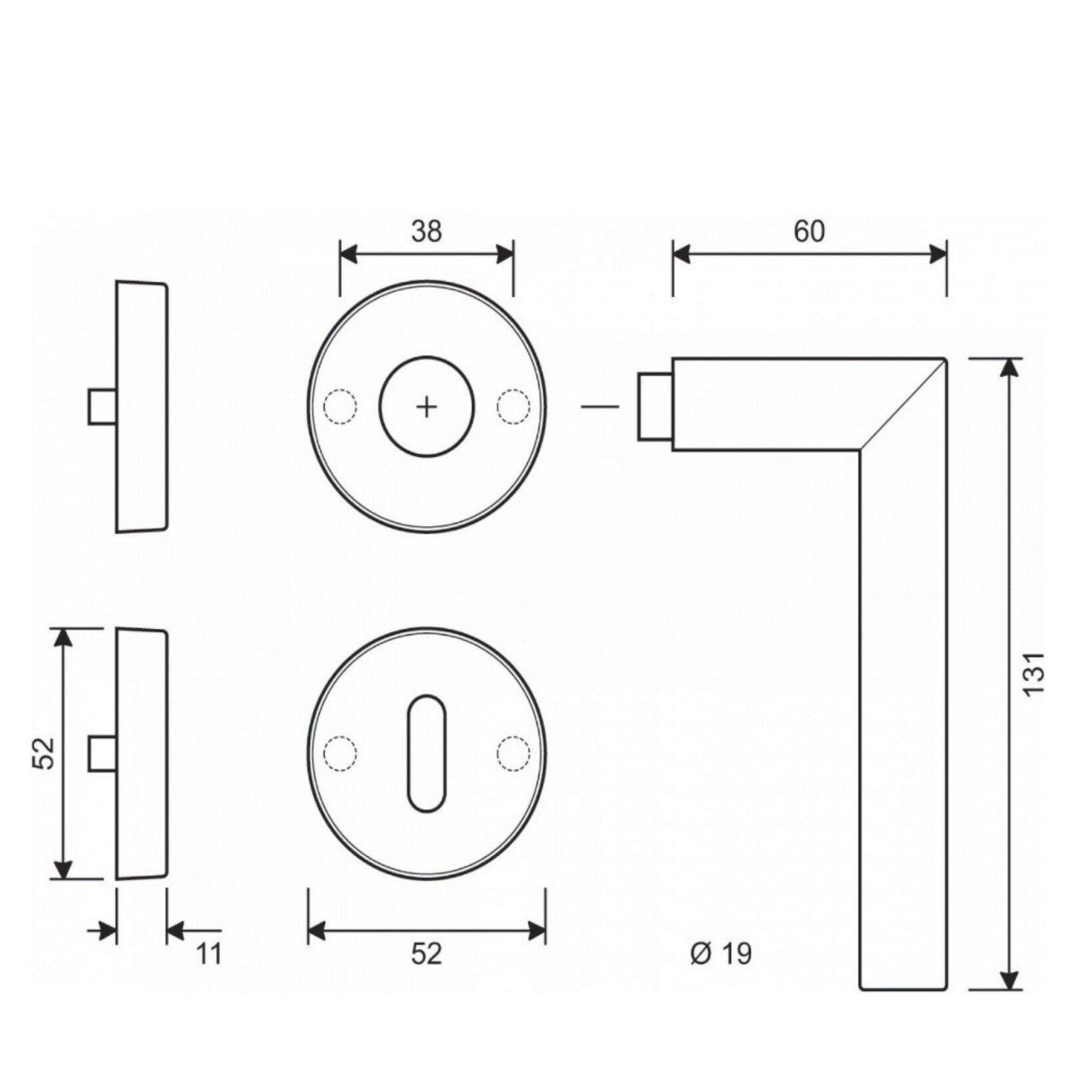 MeinTürgriff Drückergarnitur Wechselgarnitur Türdrücker Knopf/Griff Edelstahl matt