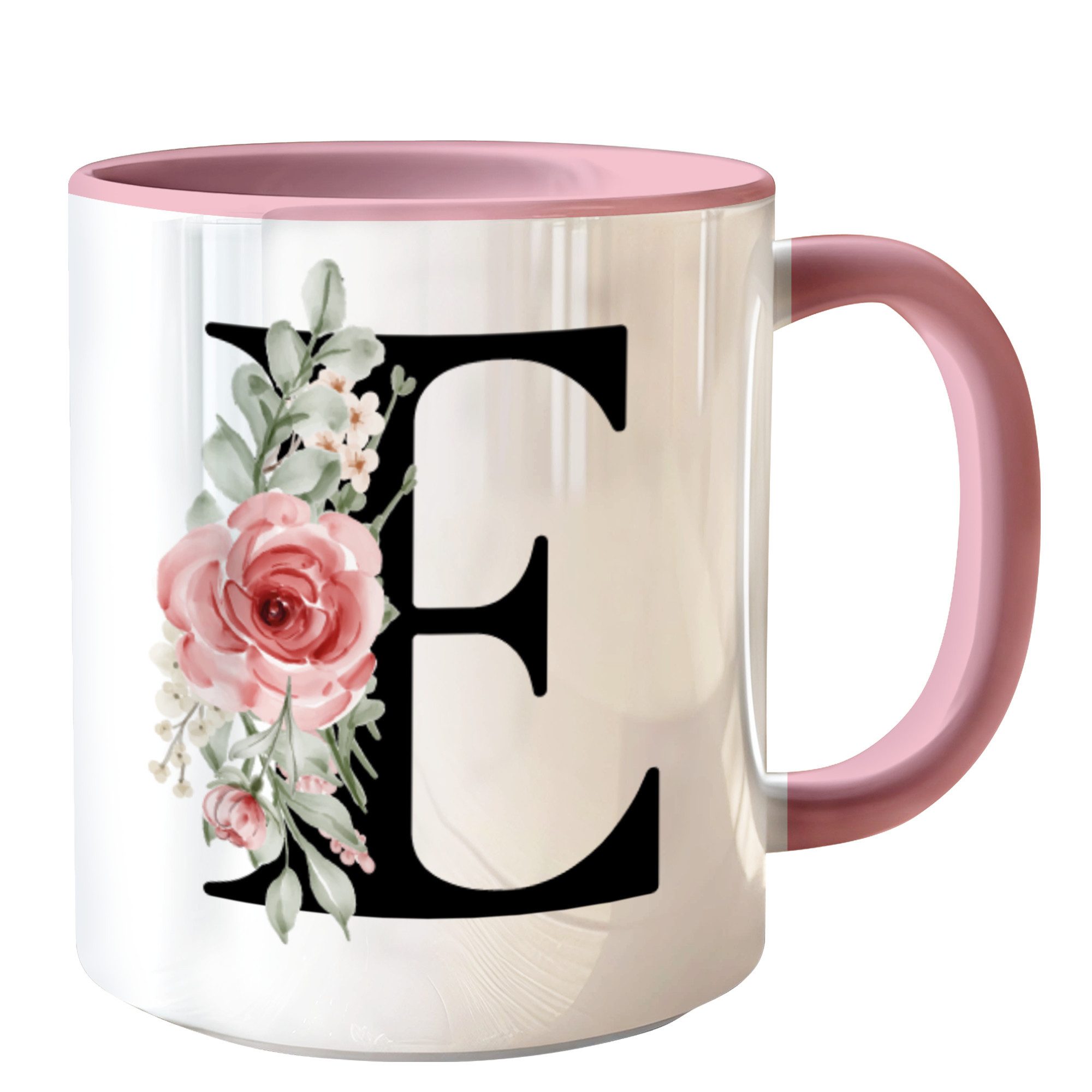 Giftandprint Tasse personalisiert mit Namen Anfangsbuchstabe Monogramm Initiale, Geschenke für Frauen, Spülmaschinengeeignet, Mit Geschenkbox