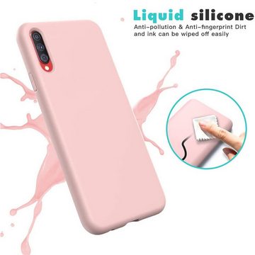 CoolGadget Handyhülle Rosa als 2in1 Schutz Cover Set für das Samsung Galaxy A50 / A30s 6,4 Zoll, 2x Glas Display Schutz Folie + 1x TPU Case Hülle für Galaxy A50 / A30s