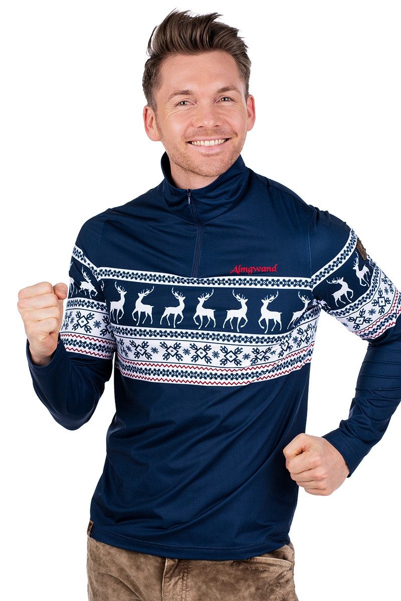 Almgwand Outdoorjacke Longsleeve Herren - HAHNECKALM - dunkelblau/weiß
