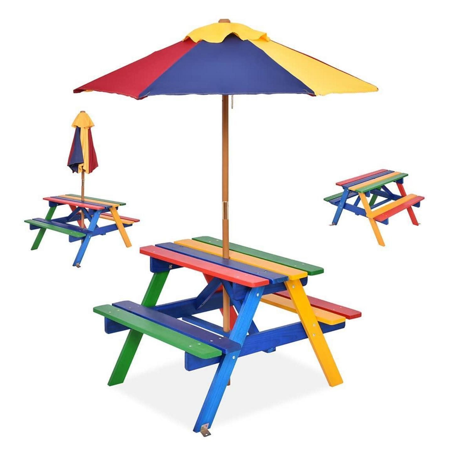 LuxusKollektion Garten-Kindersitzgruppe Kindersitzgruppe mit Sonnenschirm