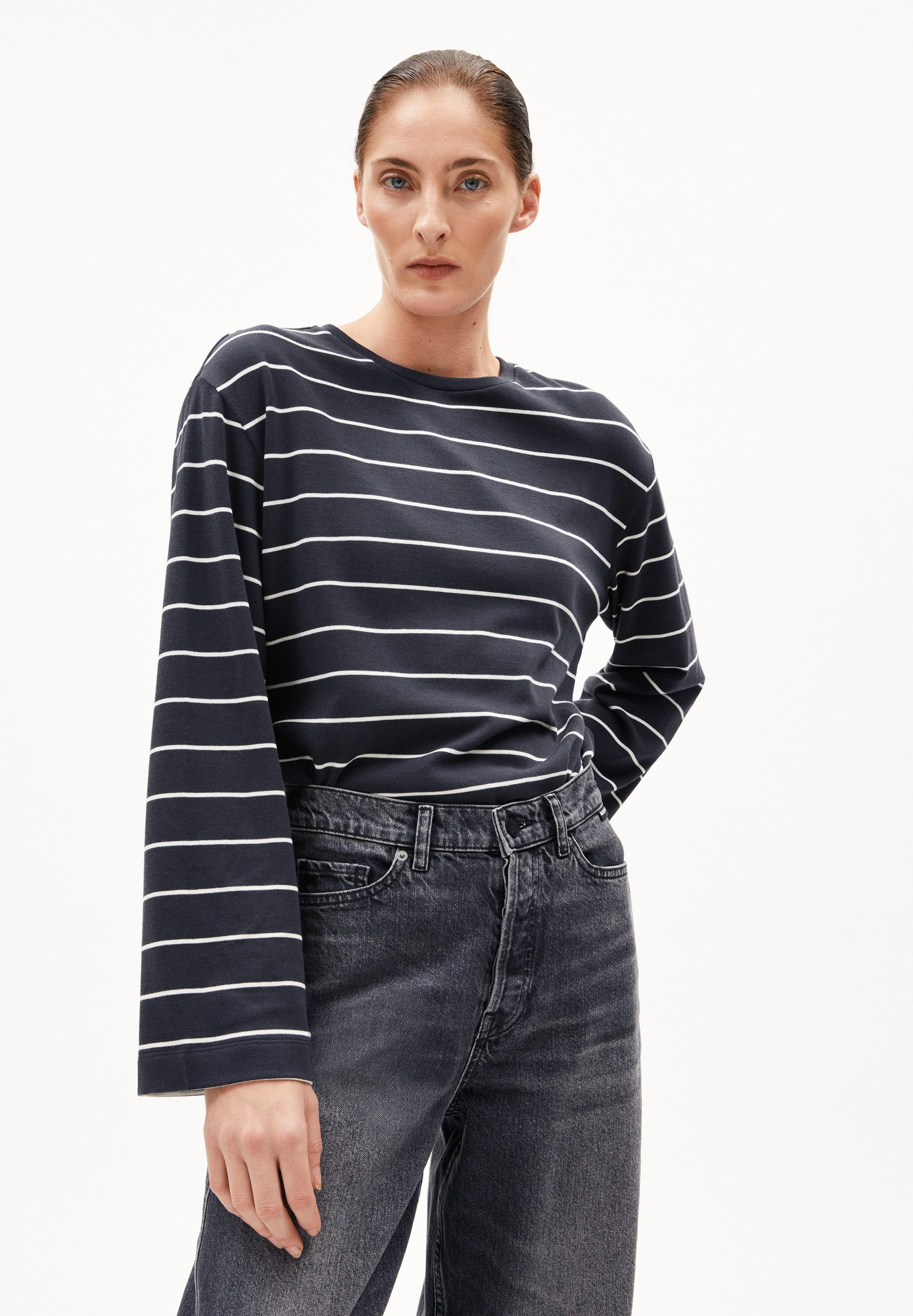 Armedangels Longsleeve MARYNAA FINE STRIPE Loose Fit