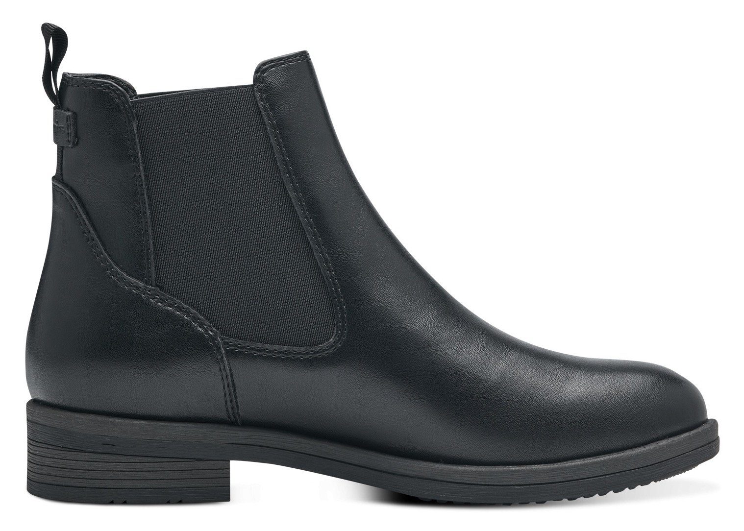 Tamaris Chelseaboots mit Anziehlasche, zum (BLACK Schlupfen / Schwarz 001)