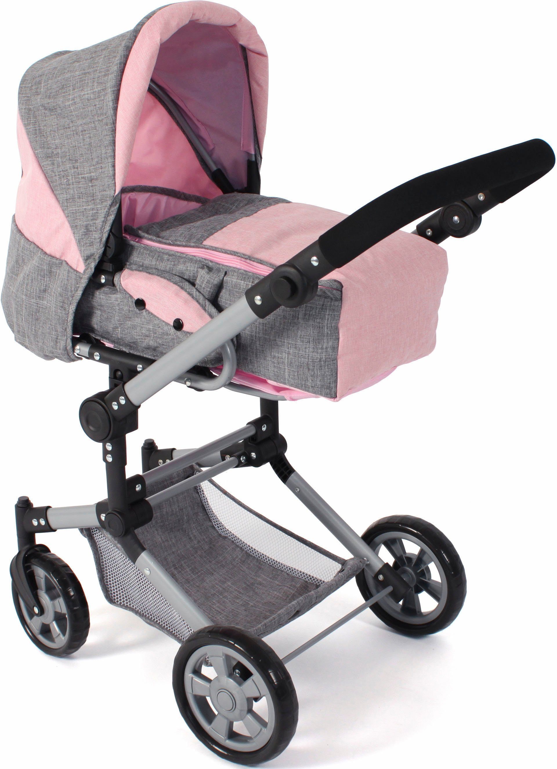 CHIC2000 Kombi-Puppenwagen Jara, Melange Rosa, zusammenklappbar günstig online kaufen