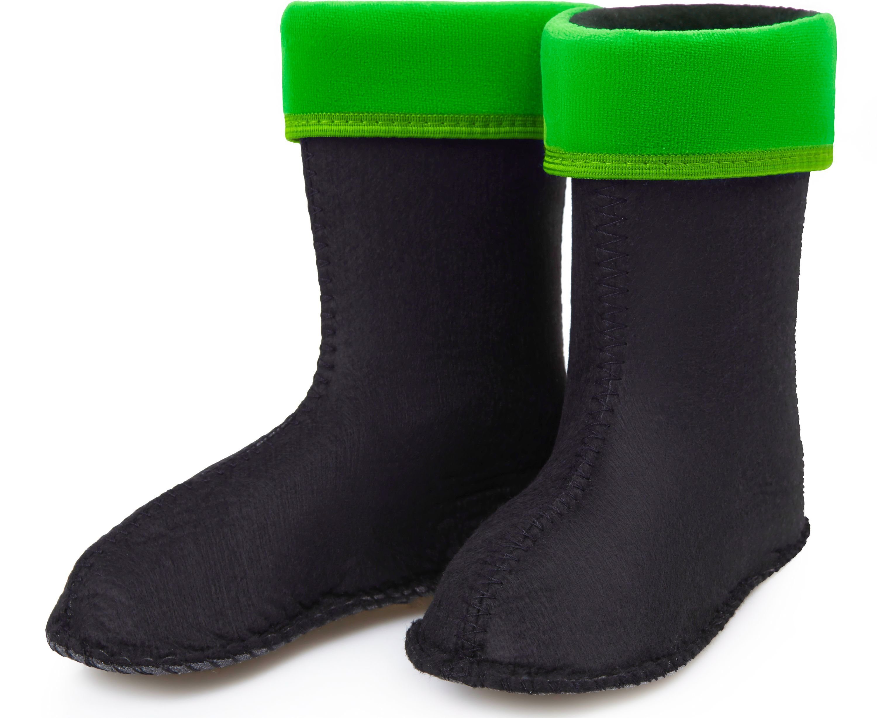 Grün KL045 Mädchen Stiefelsocken für Kinder Schaftformer Jungen Wärmende Gummistiefel Ladeheid