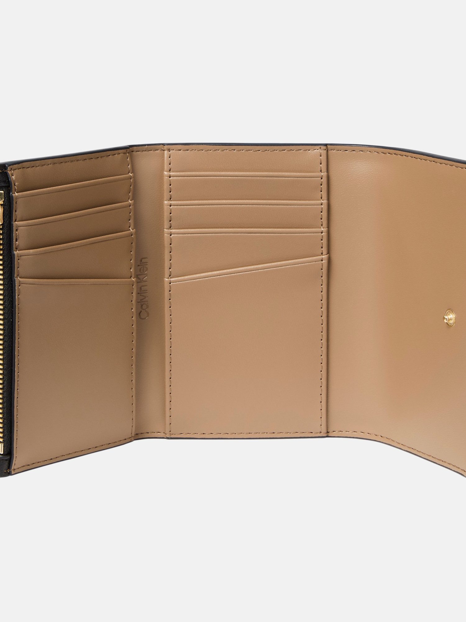 Calvin Klein Geldbörse FOIL LOGO TRIFOLD W/ ZIP POCKET, Damen Geldbeutel, Portemonnaie in schlichter Optik
