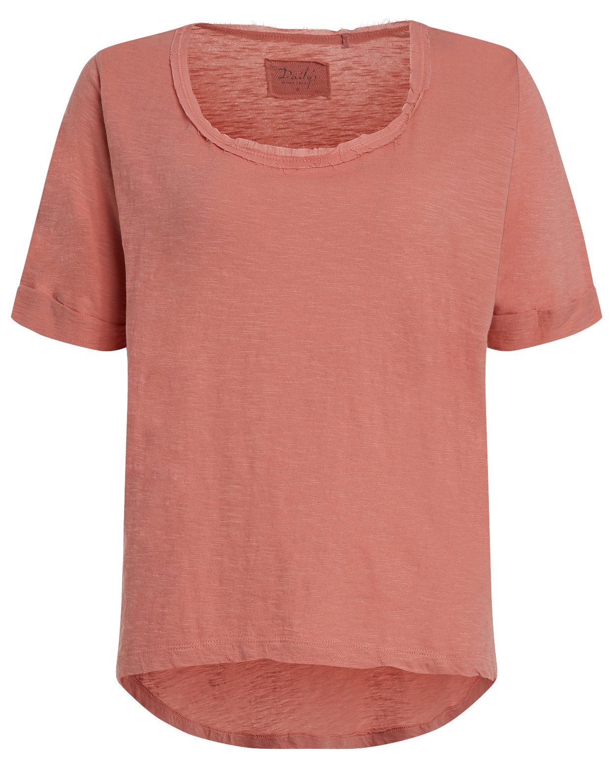 DAILY´S T-Shirt GLADIS: Damen T-Shirt mit Rundhalsausschnitt Backsteinfarben