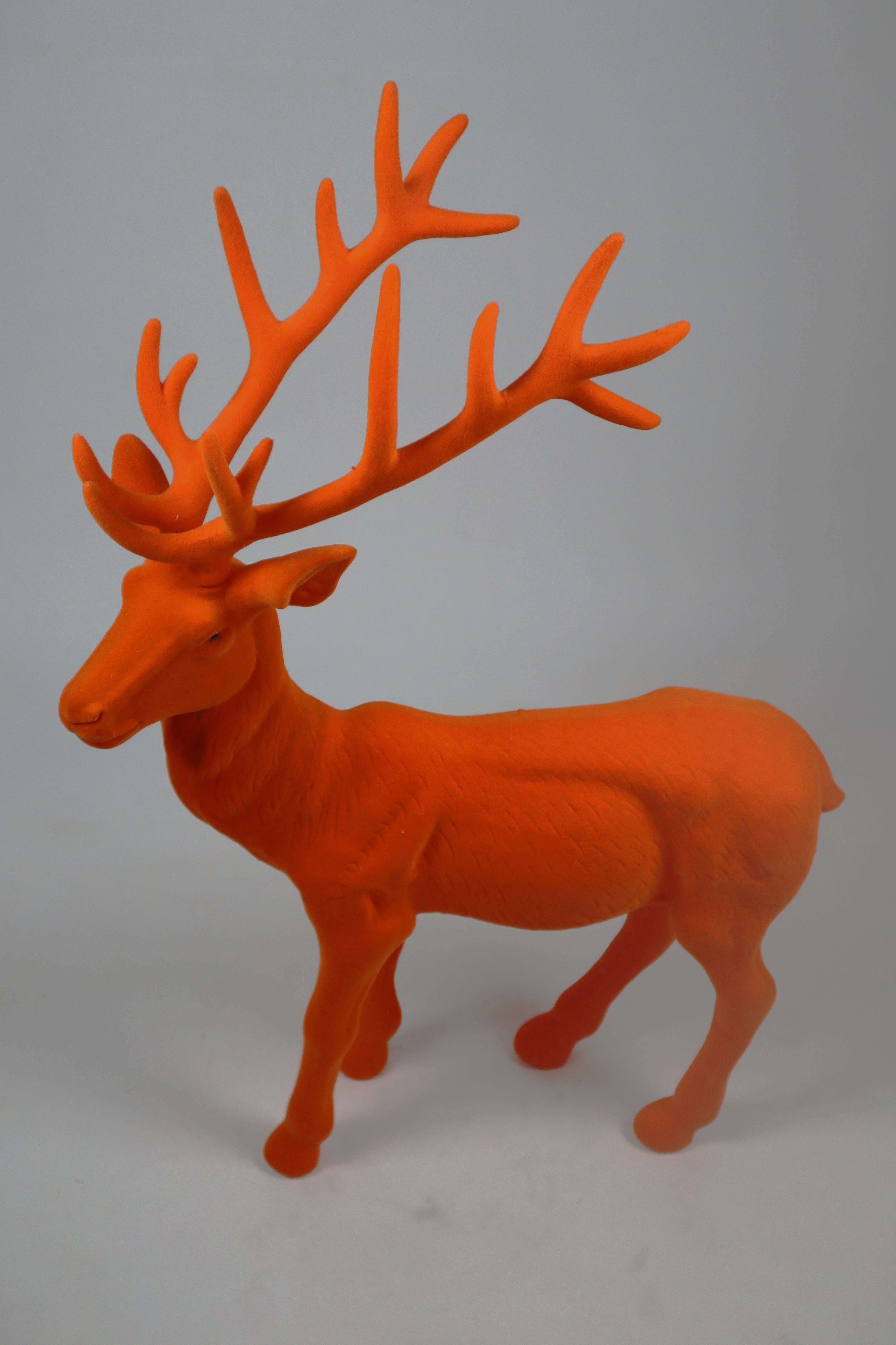 AM Design Weihnachtsfigur Rentier stehend mit samtweichem Flock, aus Kunststoff, Höhe 76 cm, in verschiedenen Farben
