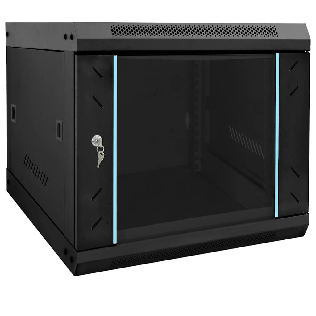 vidaXL Netzwerkschrank mit Speicher Schwarz 53 x 60 x 45 cm Stahl Netzwerk-Adapter