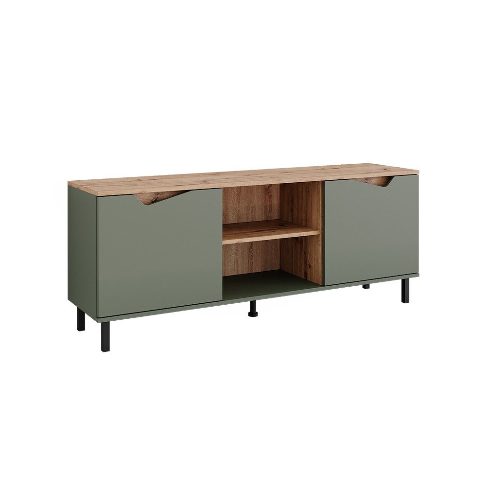Vicco Lowboard Marelle, Grün/Artisan/Artisan, 150 x 60 cm mit 2 Türen (1 St)