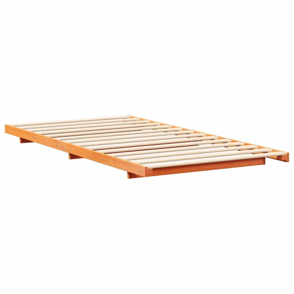vidaXL Bett Bodenbettgestell Wachsbraun 80 x 210 cm Massivholz Kiefer (1-tl günstig online kaufen
