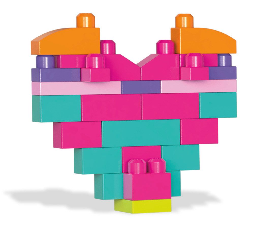 Mattel® Lernspielzeug MEGA BLOKS Bausteinbeutel pink 60 Stück – Bild 4 von 5