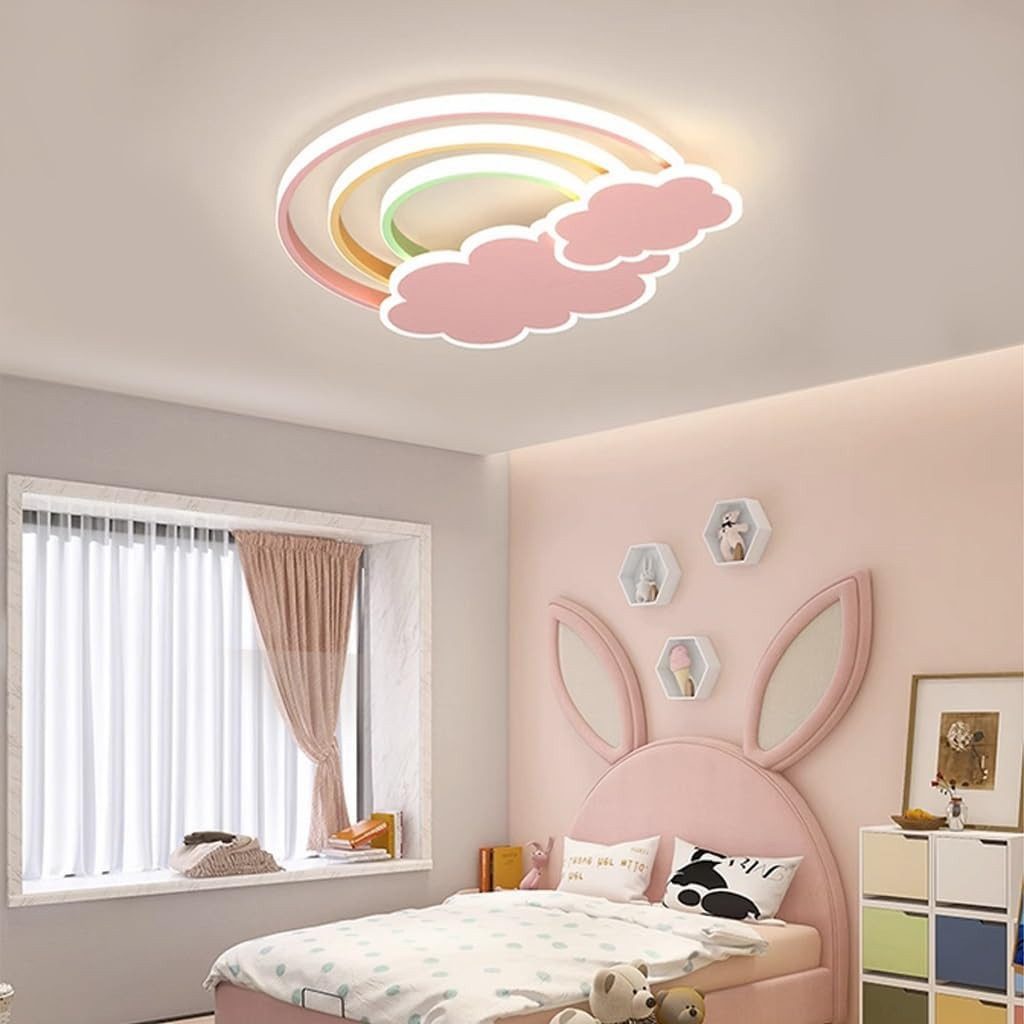 FELIXLEO Außen-Deckenleuchte Dachlampe LED Wolke Regenbogen, Dimmbar, Kinderzimmer, Blau