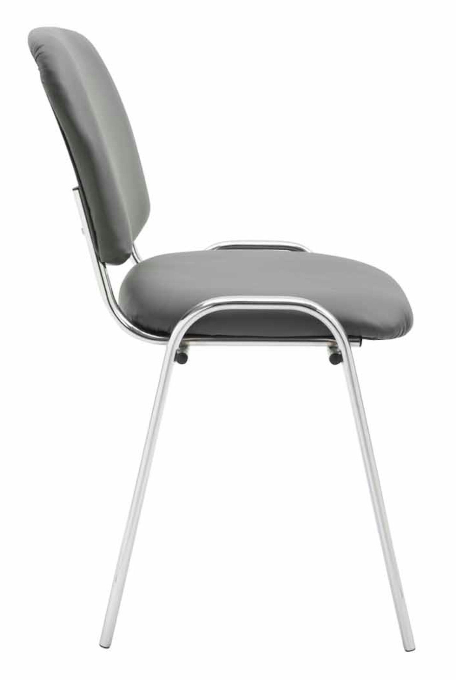 CLP Besucherstuhl Ken Chrom Kunstleder (4er Set), Gepolsterter Sitz