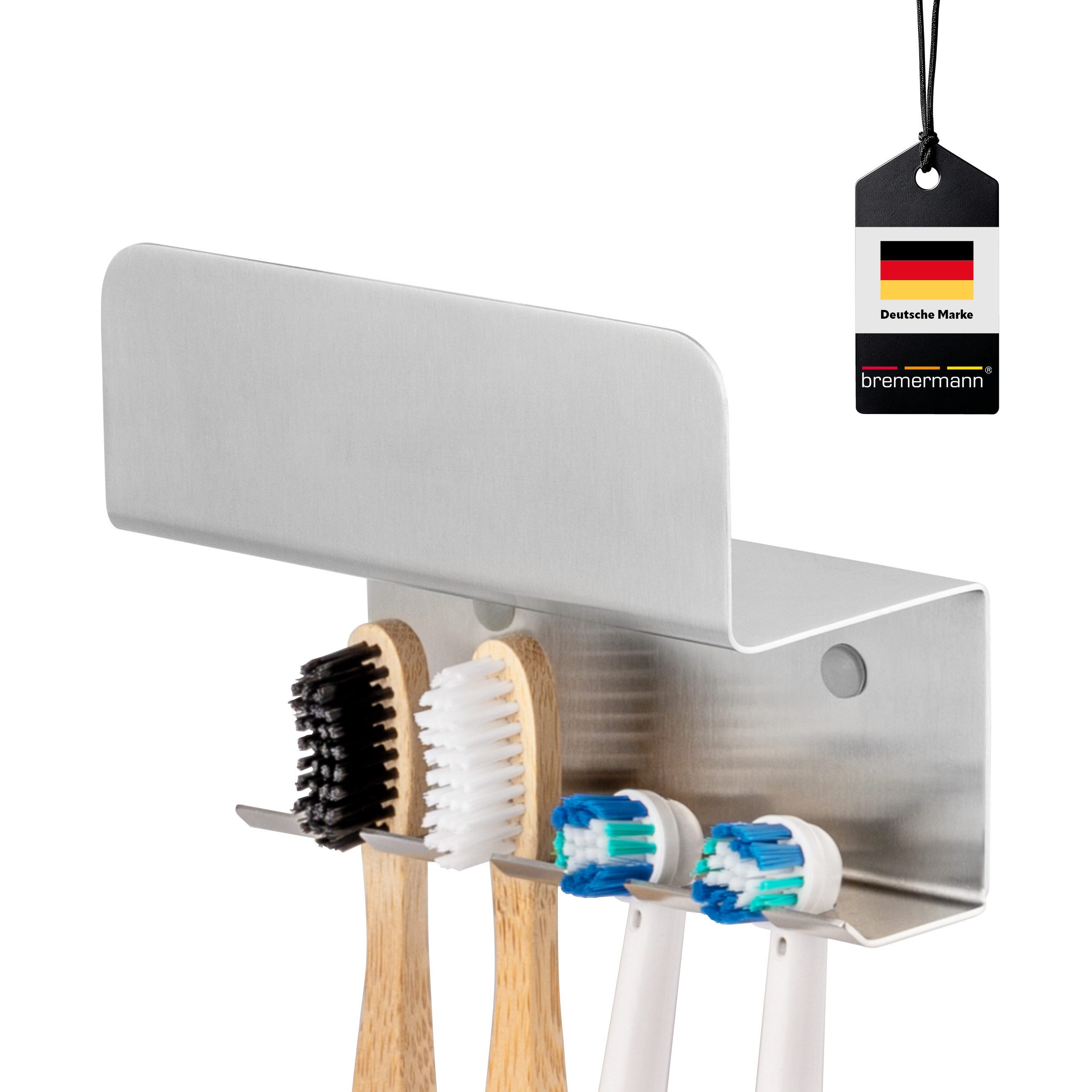 bremermann Zahnputzbecher Zahnbürstenhalter PUREZZA zum Kleben oder Bohren, günstig online kaufen
