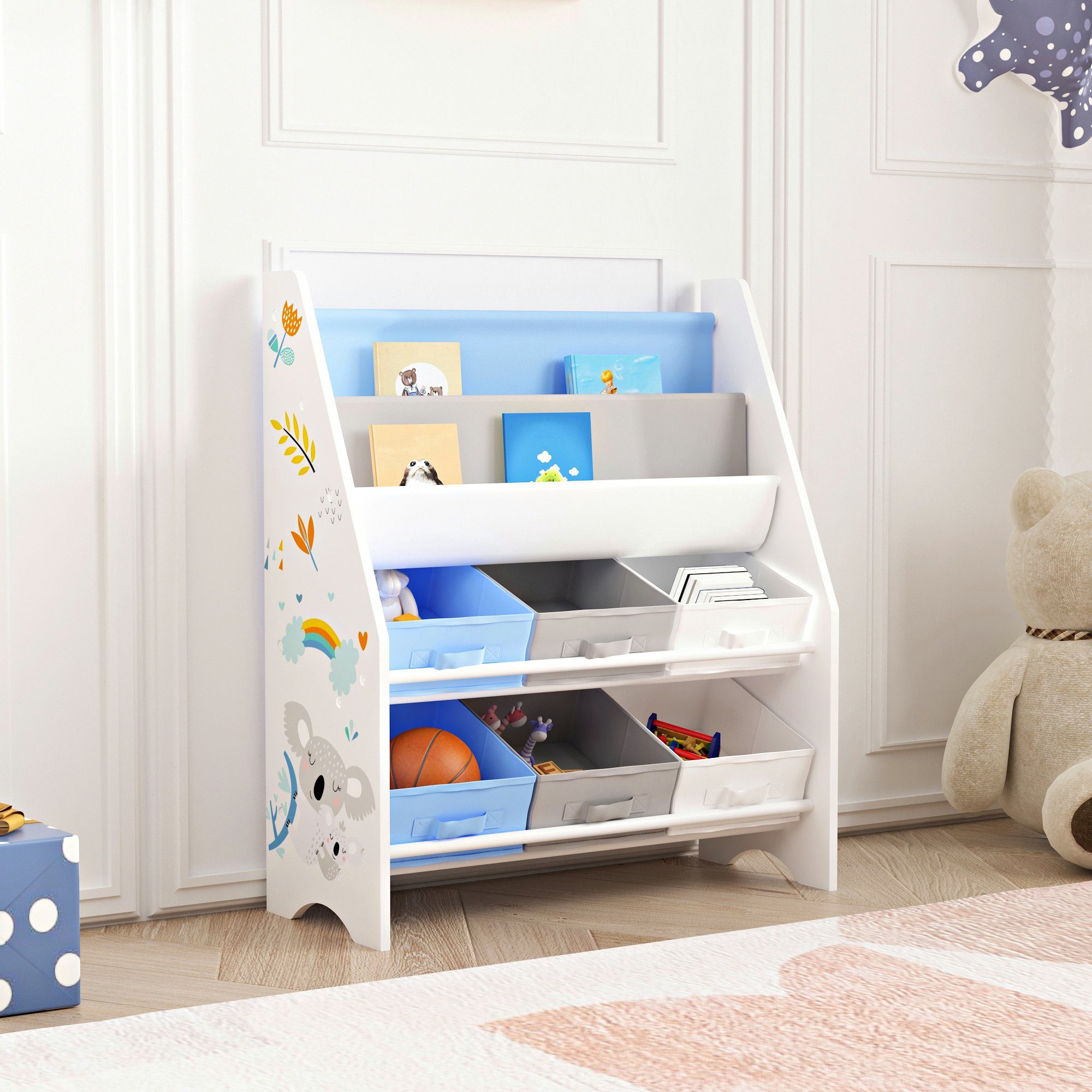 en.casa Kinderregal, »Ponteceso« Koala-Motiv 74 x günstig online kaufen