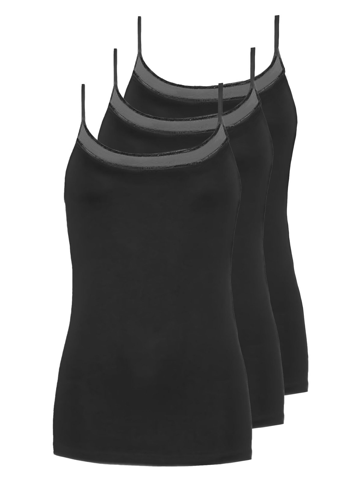 Achseltop 3er Pack Damen Spaghettitop New Vision