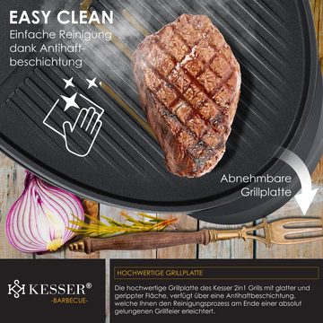 KESSER Elektro-Standgrill, elektrischer Elektrogrill 2in1 Tischgrill Standgrill Deckel