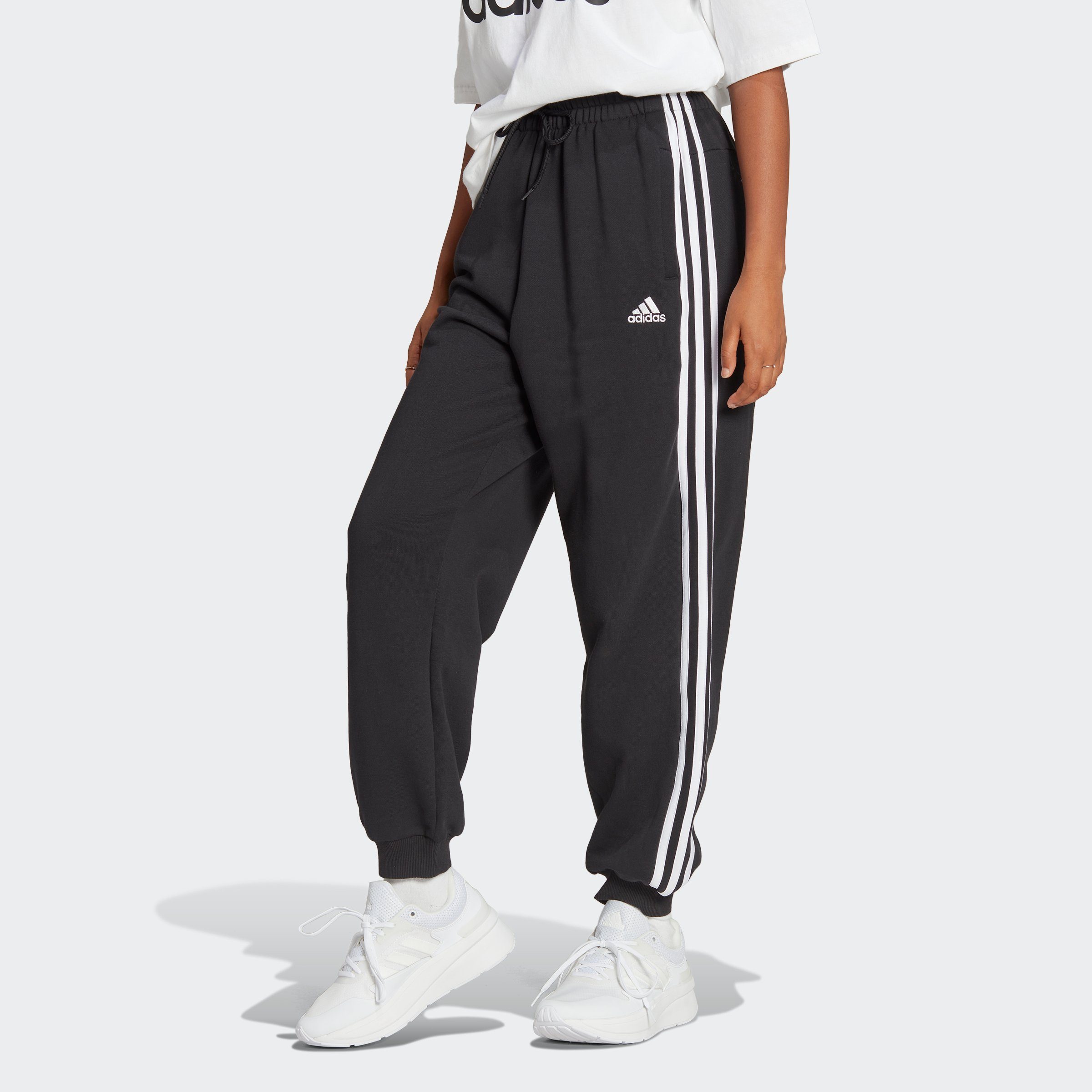 adidas Sportswear Sporthose ESSENTIALS 3STREIFEN FRENCH TERRY LOOSEFIT HOSE (1-tlg)