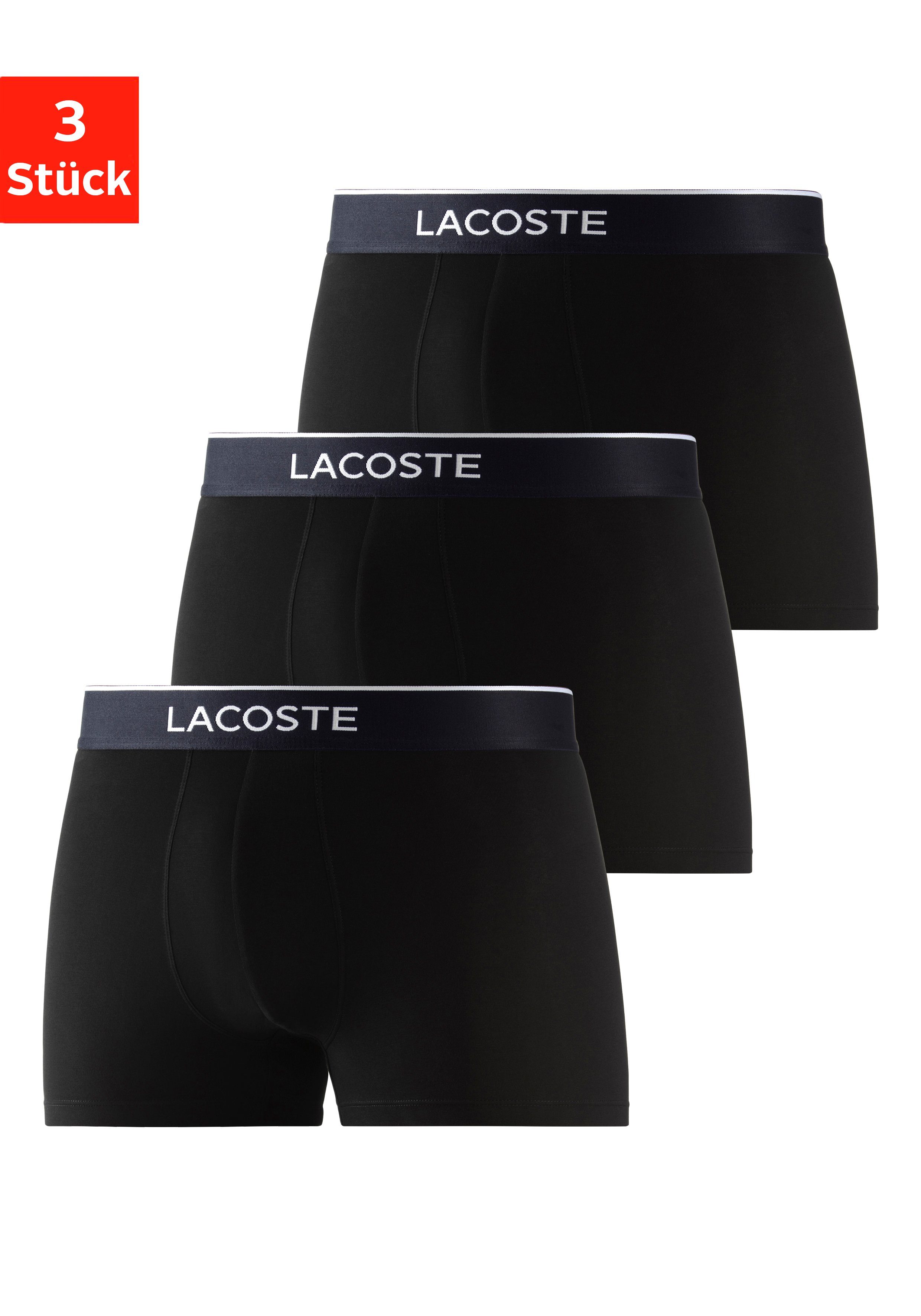 Lacoste Trunk eng Боксерские мужские трусы, боксерки Lacoste Herren Premium (Packung, 3-St., 3er-Pack) aus atmungsaktivem Material