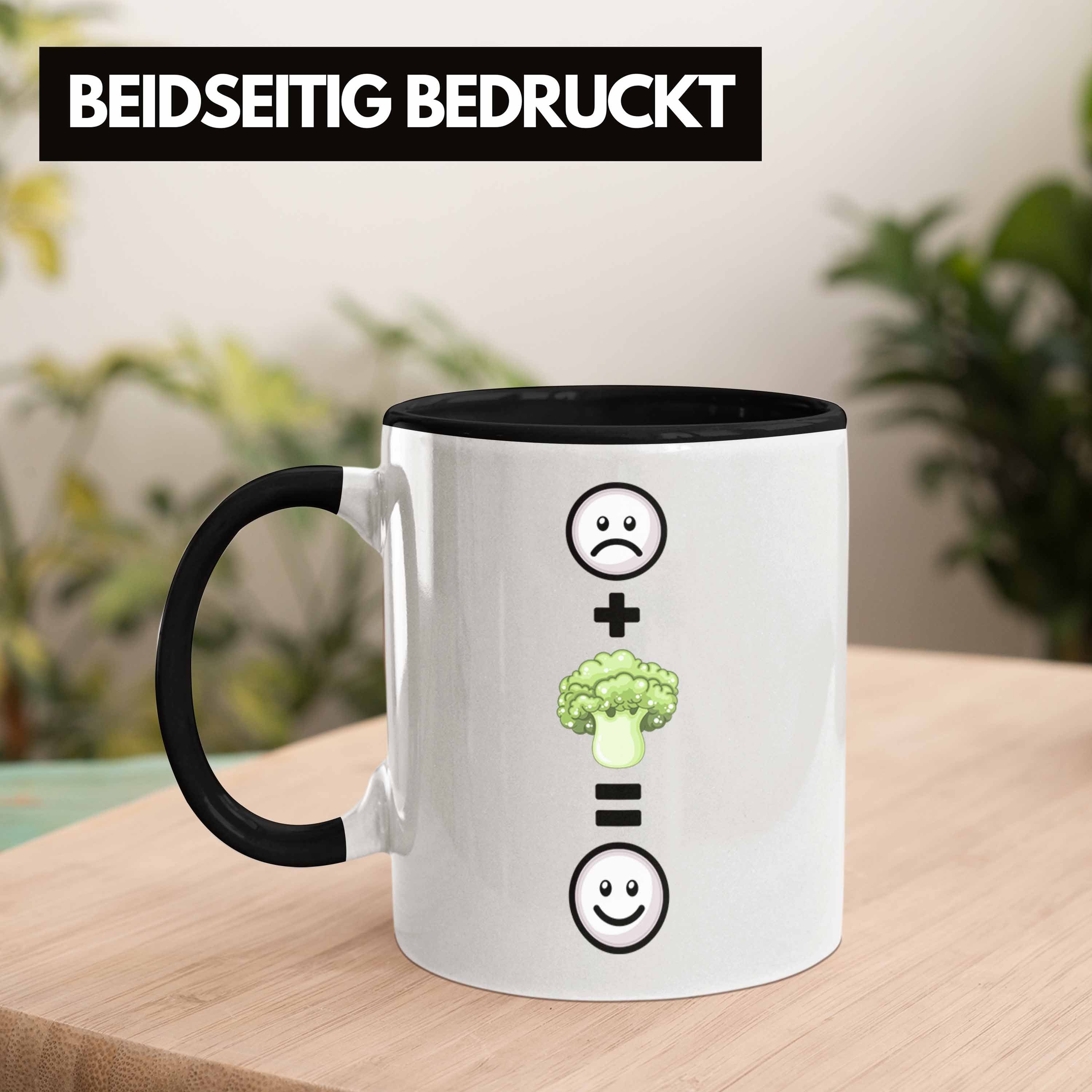 Brokkoli-Liebhaber Brokkoli Tasse Schwarz Trendation Tasse Fans Geschenk für Lustige Ge Veganer