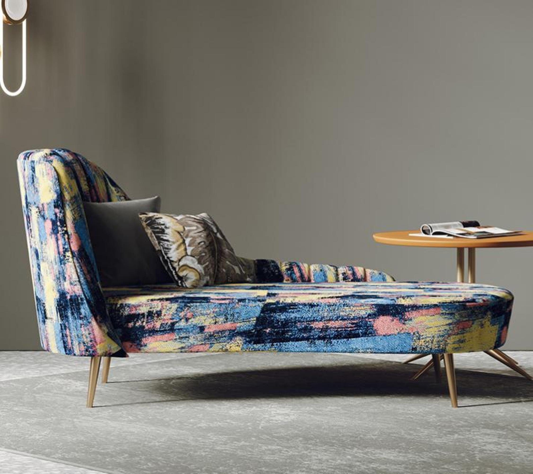JVmoebel Chaiselongue Bunter Chaiselounge Polster Textil Modern Relax Sitz Luxus Möbel, Made in Europe