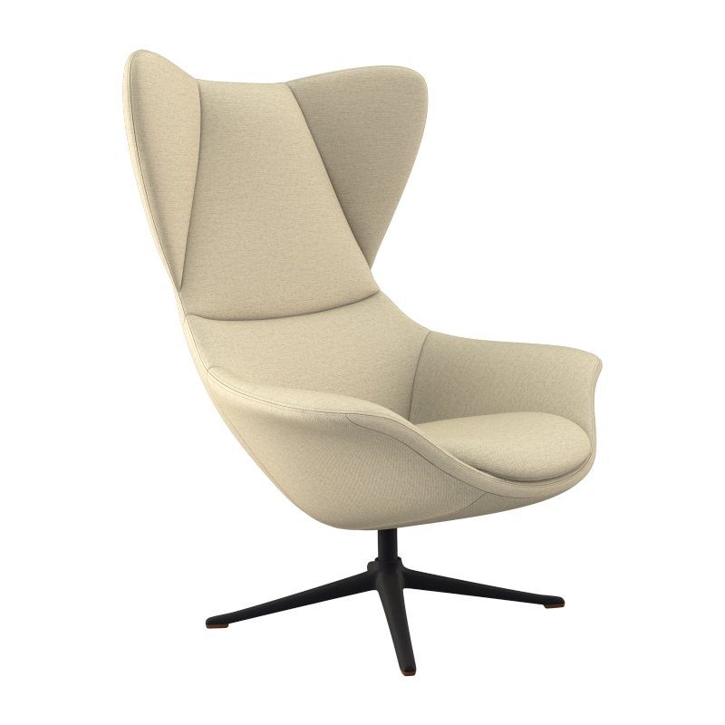 FLEXLUX Ohrensessel Stilo Relaxsessel, Solitär, Stil-Ikone, drehbar, Fuß schwarz