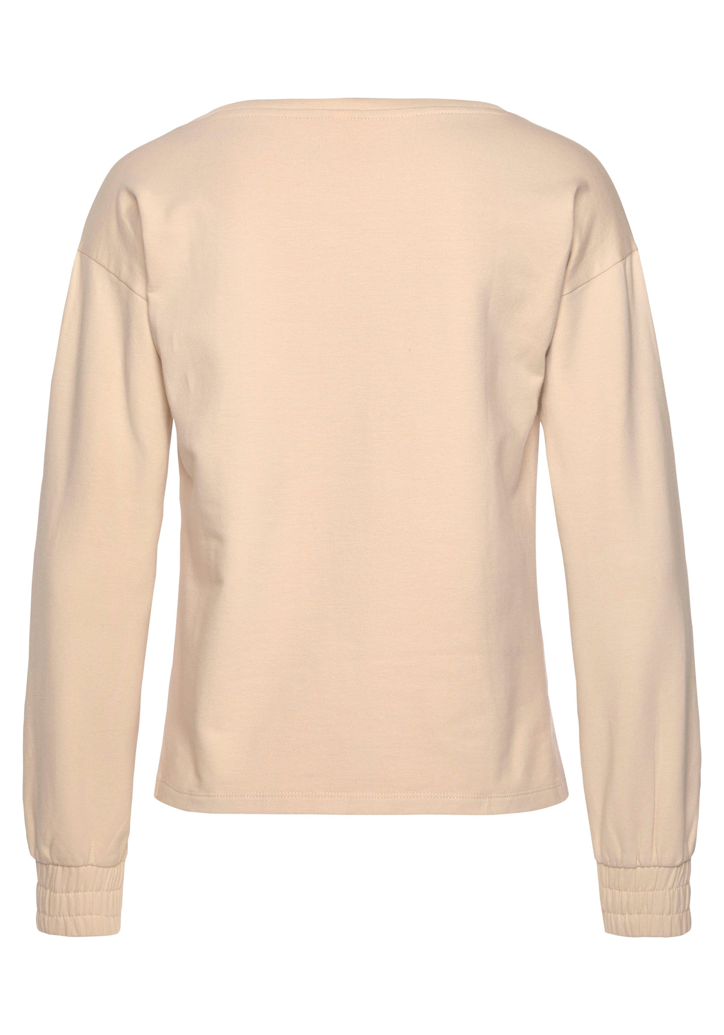 Bench. Loungewear Sweatshirt mit gerafften Ärmelbündchen, Loungeanzug – Bild 5 von 5