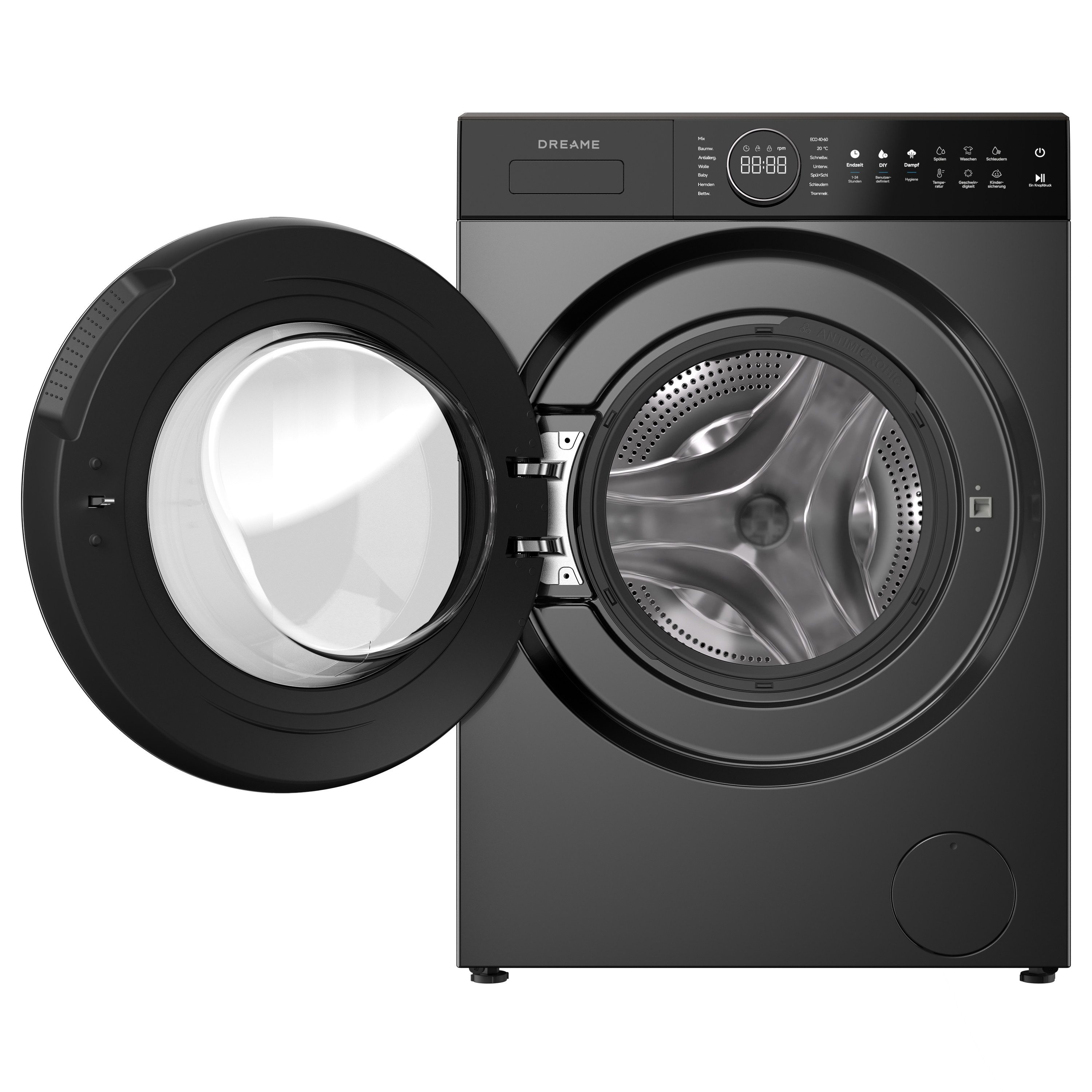 Dreame Waschmaschine DWF10M70DAEU, 10 kg, 1400 U/min, Automatikpflege, Hygieneprogramm, Inverter-Motor