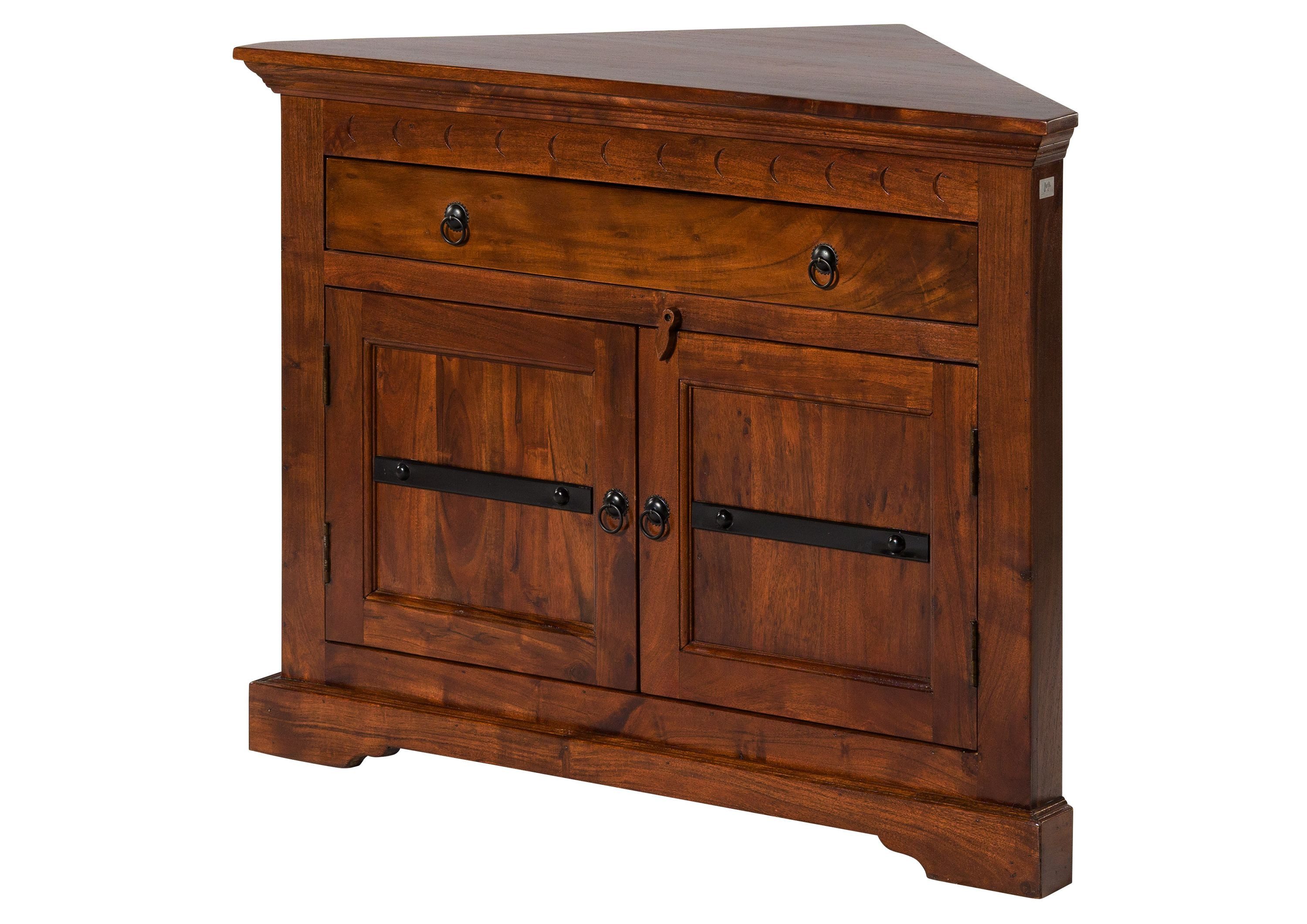 Massivmoebel24 Kommode OXFORD Akazie Massivholz dunkelbraun (Massivholz montiert 45 kg OXFORD #505), Akazie 107 cm (BxTxH) dunkelbraun lackiert