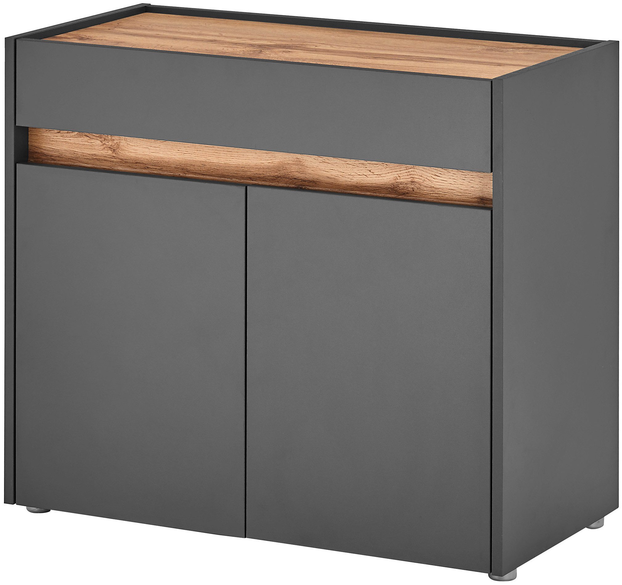 Home affaire Kommode GiRON/CiTY, Schrank in vier Farben, modernes Sideboard, Kommode, in zwei Farben erhältlich, 2 Türen, 1 Schubkasten, 80 cm breit