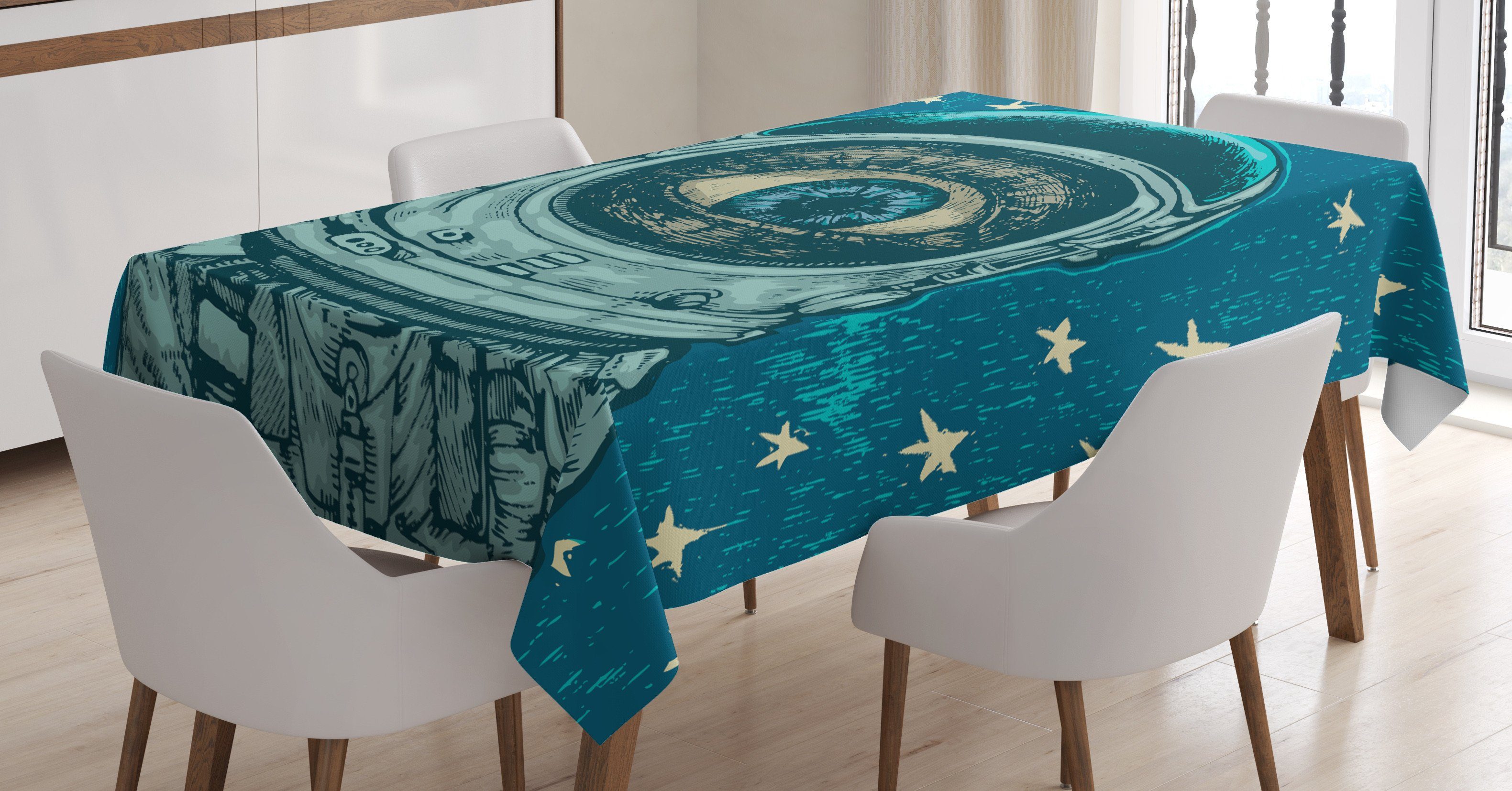 Farbfest geeignet den Amazed Klare Tischdecke Farben, Für Astronaut Außen Eye Abakuhaus Waschbar Astronaut Bereich