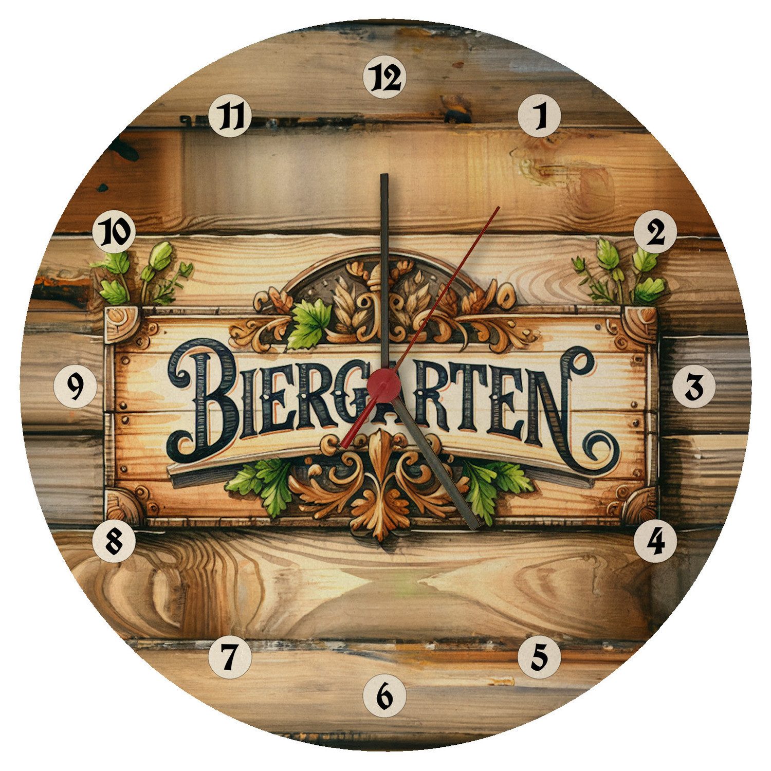 Wanduhr Biergarten Wanduhr aus MDF