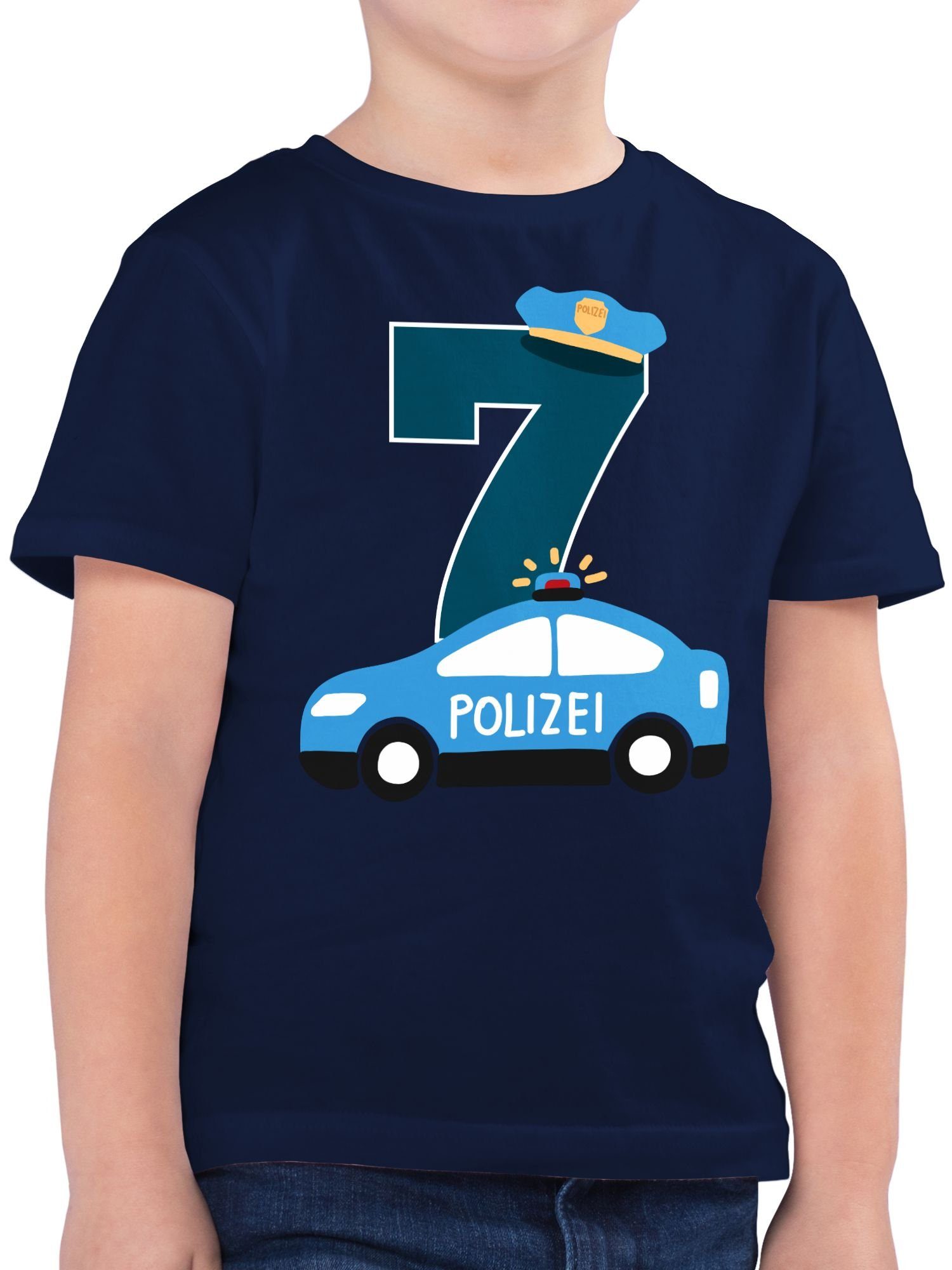 Shirtracer T-Shirt Polizei Siebter 7. Geburtstag 1 Dunkelblau