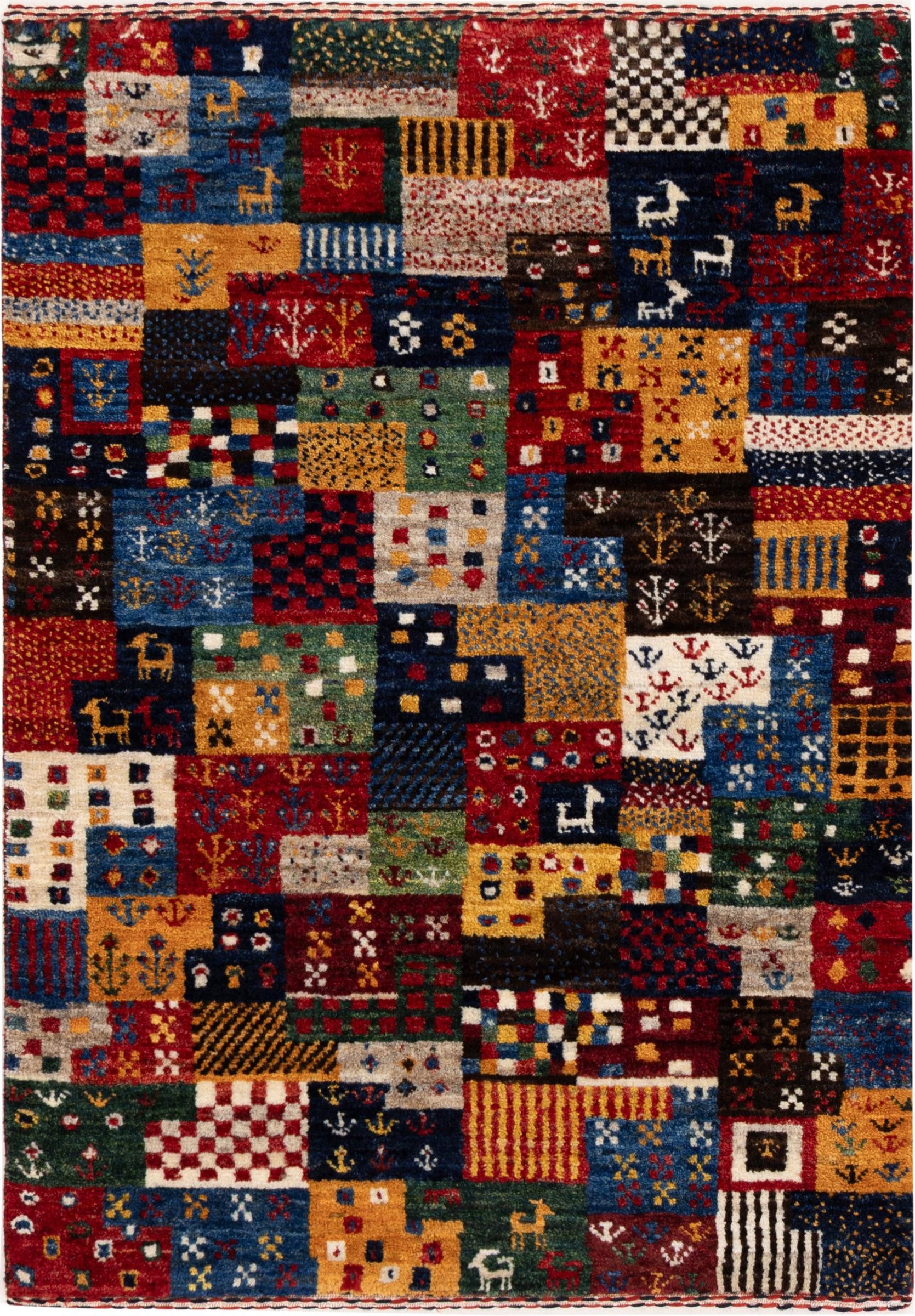 Nain Trading Orientteppich Perser Gabbeh Loribaft Atelier 62x87 Handgeknüpfter Moderner, rechteckig, Höhe: 12 mm