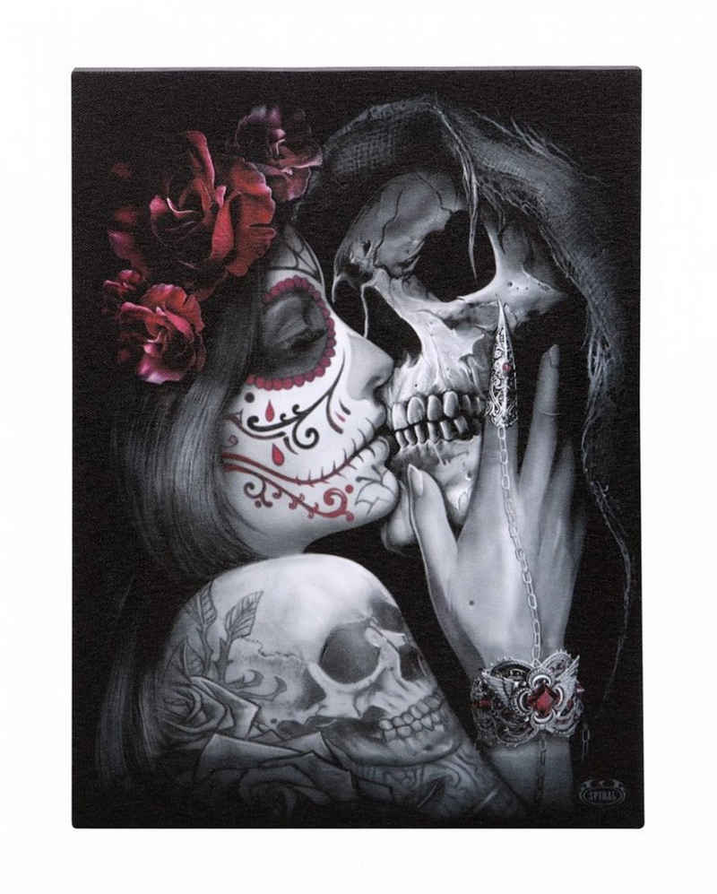 Horror-Shop Dekofigur Kuss des Todes Bild auf Leinwand 19 x 25 cm