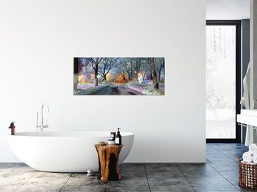 Pixxprint Glasbild Baumallee im Winter, Baumallee im Winter (1 St), Glasbild aus Echtglas, inkl. Aufhängungen und Abstandshalter