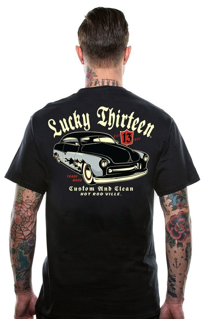 Custom 13 Lucky Herren Adult Clean T-Shirt Lucky 13 T-Shirt
