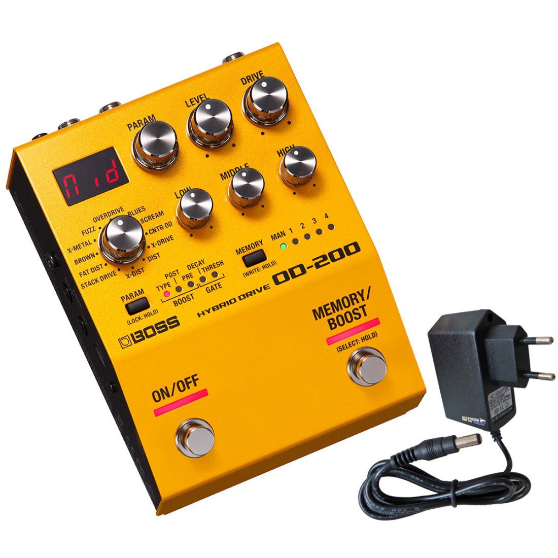 E-Gitarre Boss OD-200 Hybrid Multi-Effektgerät mit Netzteil
