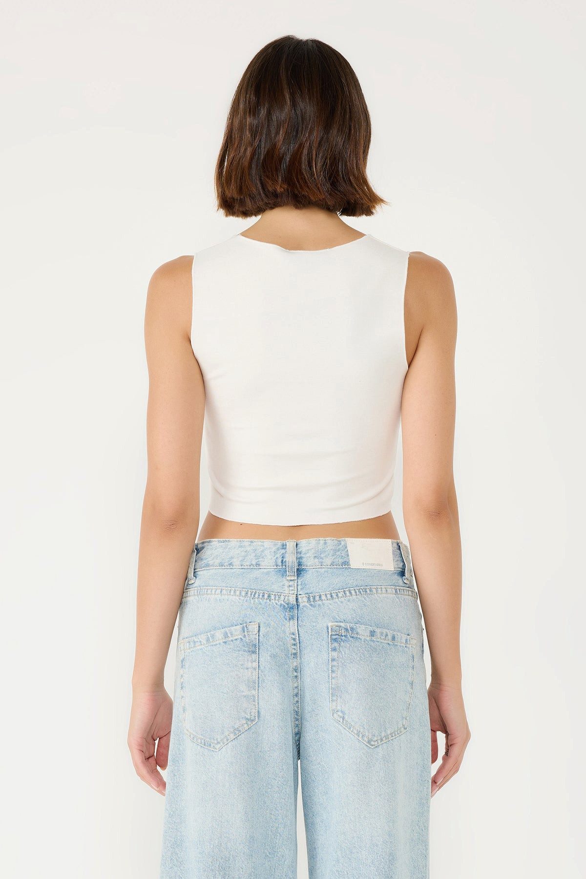 No Matter What Crop-Top Basic-Top aus Stretch-Strick