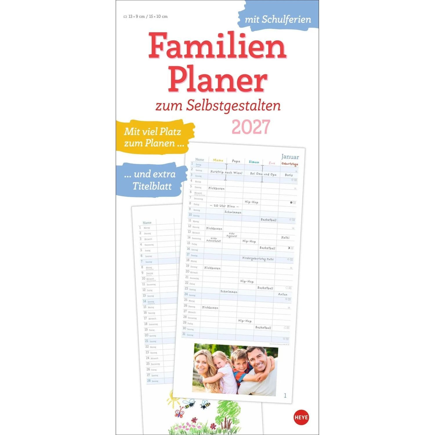 HEYE Wandkalender Familienplaner zum Selbstgestalten 2027