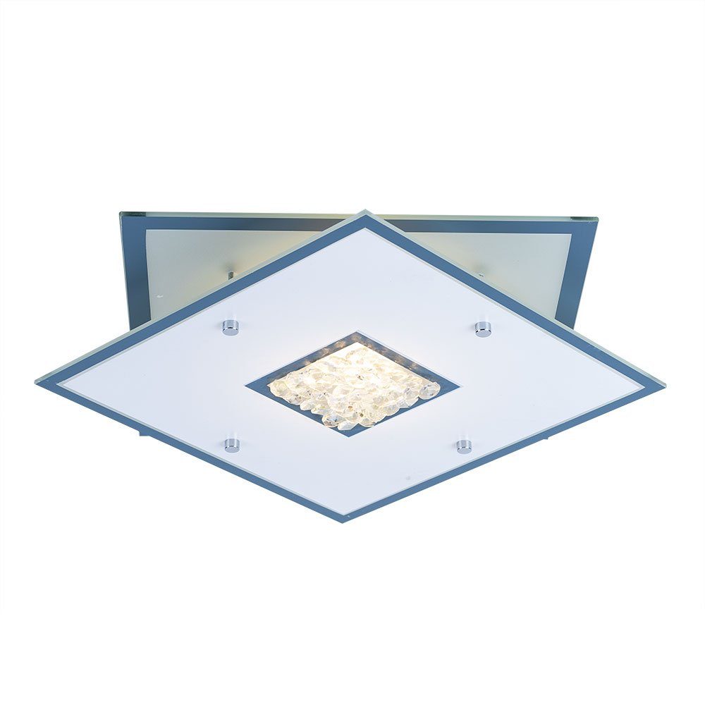 Leuchtmittel Chrom Kristalle LED Deckenleuchte inklusive, Deckenlampe LED Glas etc-shop Deckenleuchte,