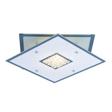 etc-shop LED Deckenleuchte, Leuchtmittel inklusive, Deckenlampe Chrom LED Deckenleuchte Kristalle Glas