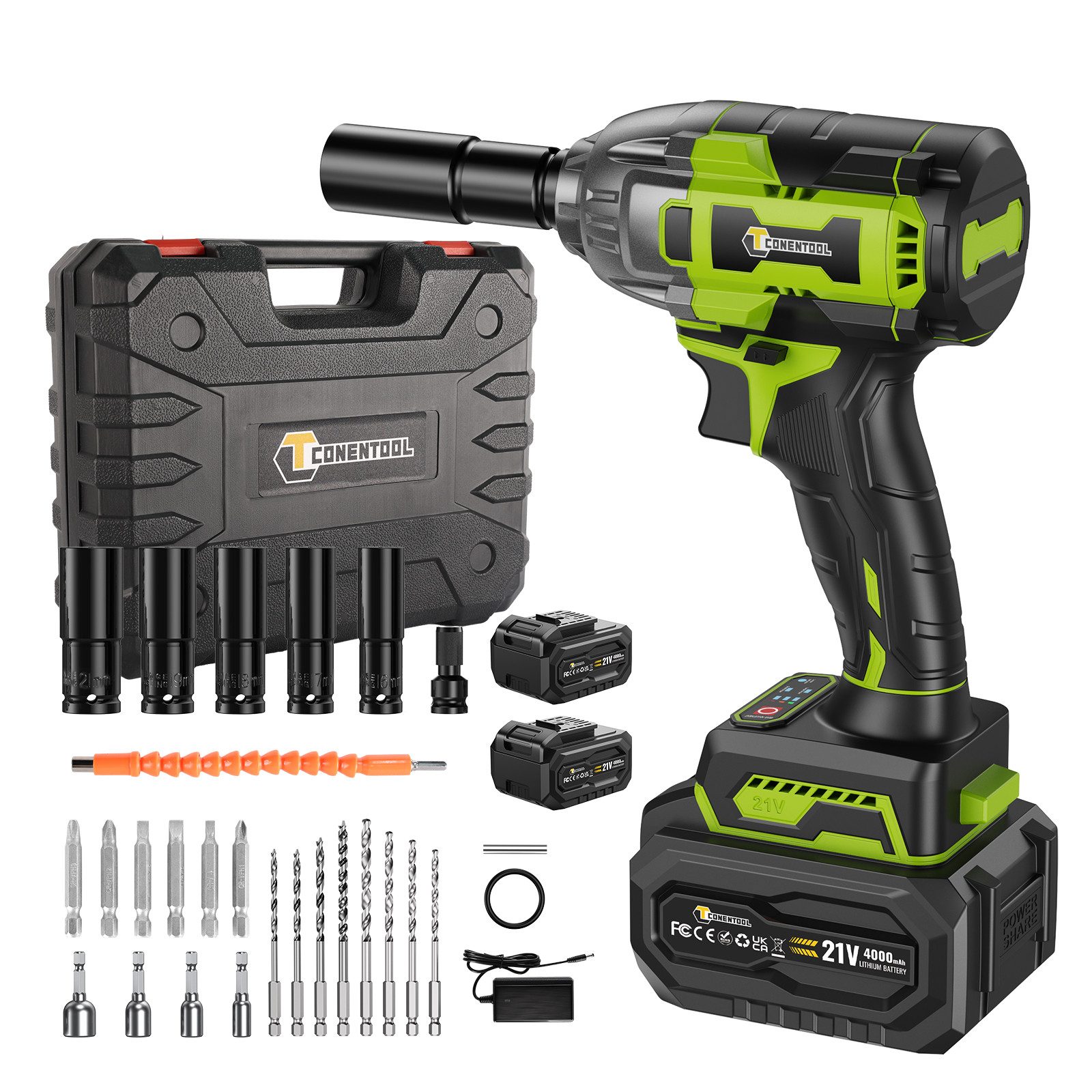 CONENTOOL Akku-Drehschlagschrauber 21V Bürstenloser Motor 3-in-1-Schlagschr günstig online kaufen