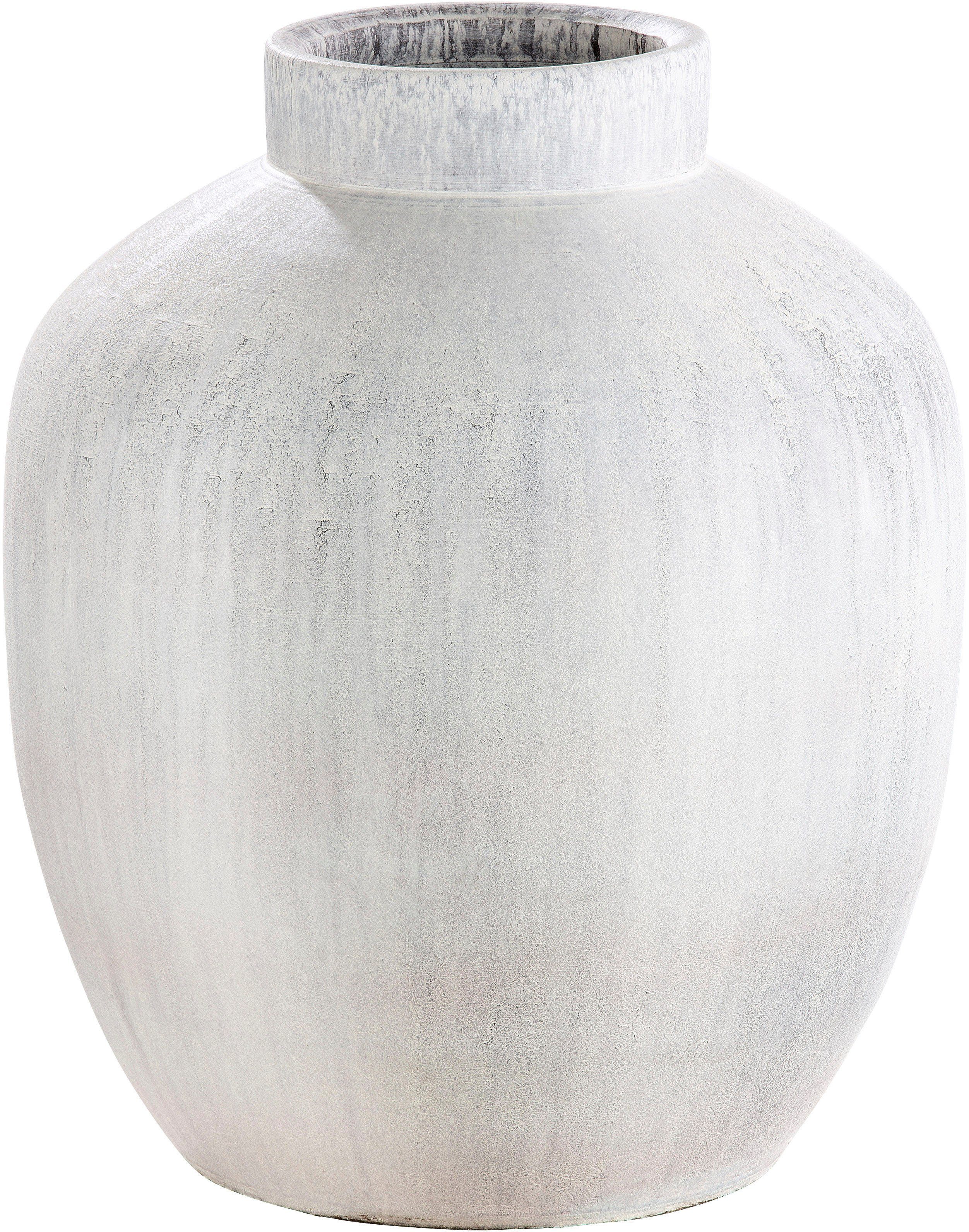 GILDE Tischvase Silva, Höhe ca. 35 cm (1 St), dekorative Vase aus Keramik, Blumenvase