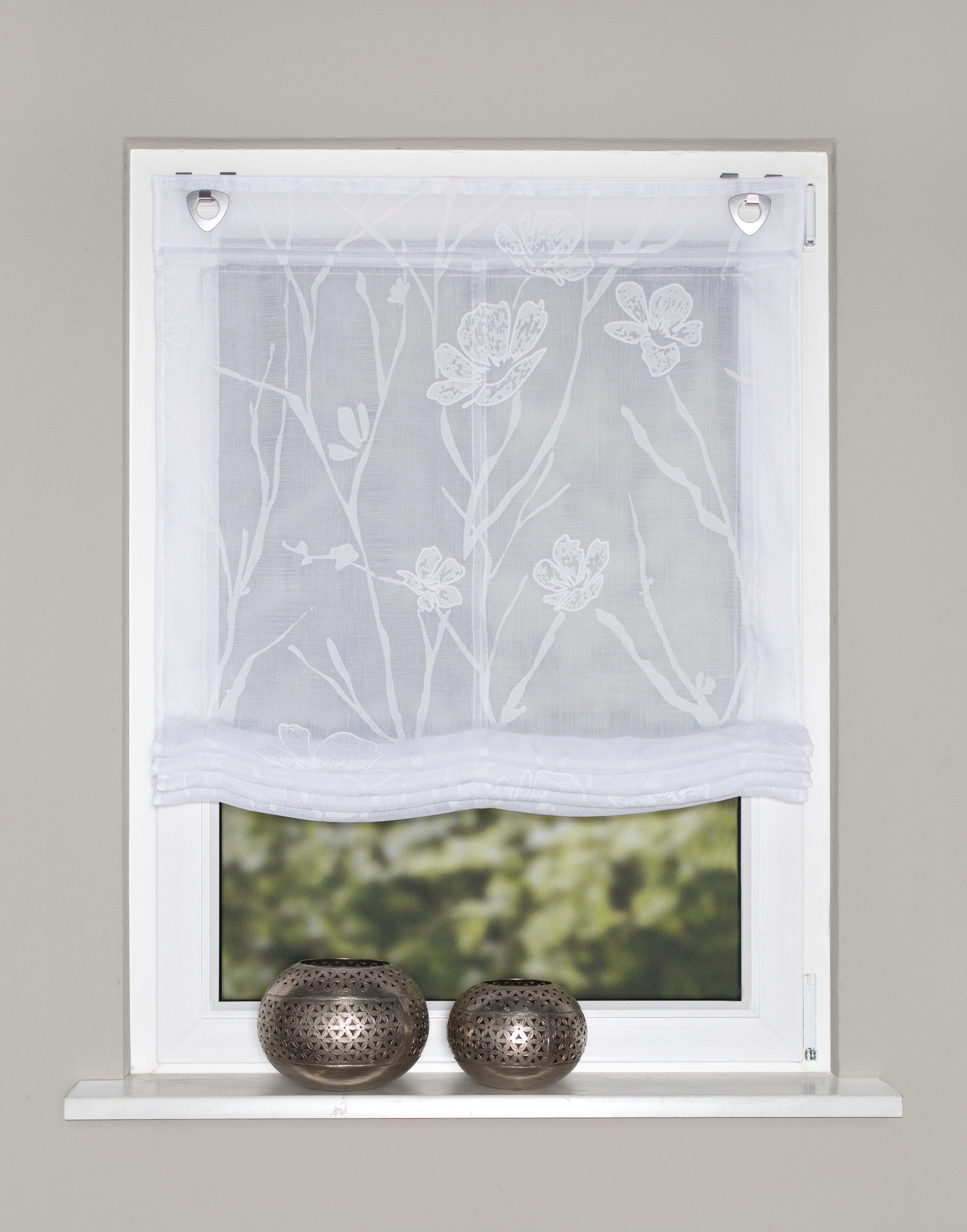 HOME WOHNIDEEN Raffrollo RORY, mit Ösen, Ösenraffrollo Ausbrenner, bedruckt günstig online kaufen