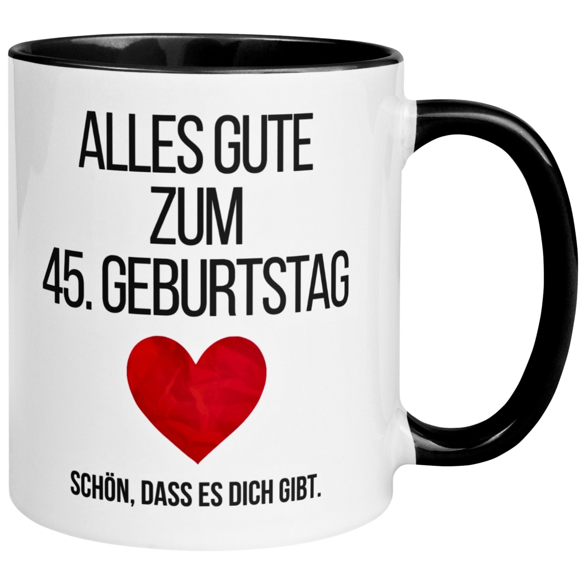 Momentals Tasse 45. Geburtstag Mann Frau – „Alles Gute“ – Geburtstagsgeschenk, Gratis Versand · Links-&Rechtshänder · Spülmaschinenfest